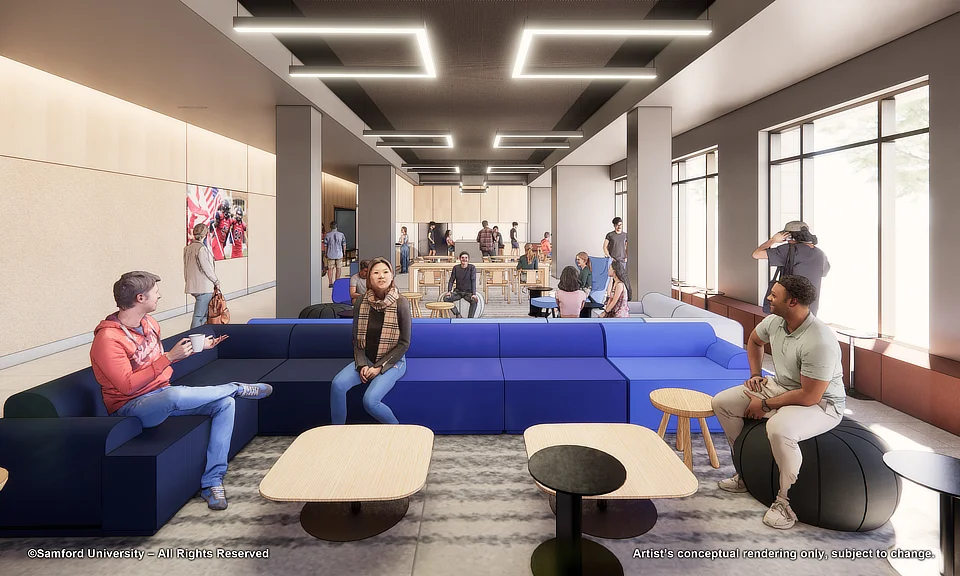 Freshman Residence Hall Lobby from Seating