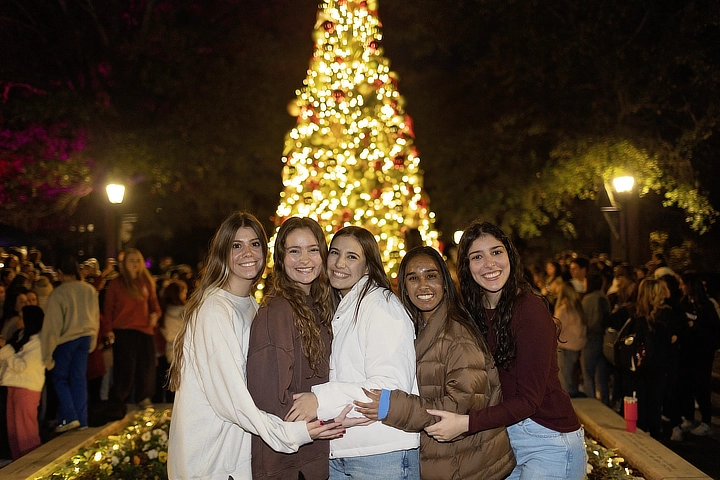 Students at Tree