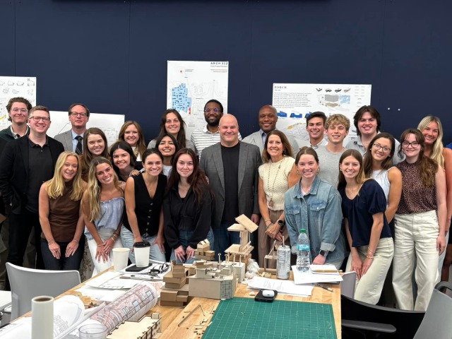 Architecture students with Homewood Mayor and Council Member