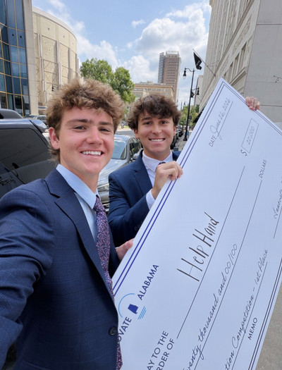 Nelson and Wallace with award