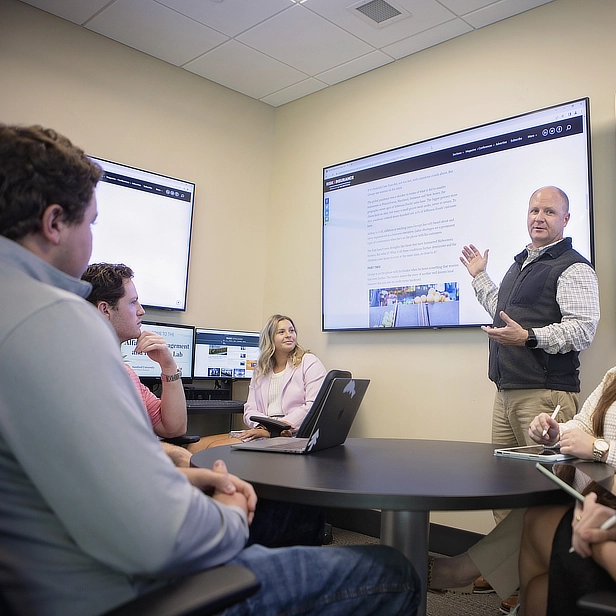 Professor and students