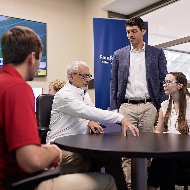Sports teacher and student