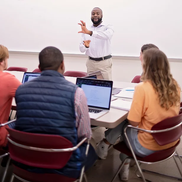 Male Professor in Classroom