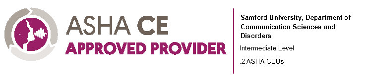 ASHA CE Approved Provider