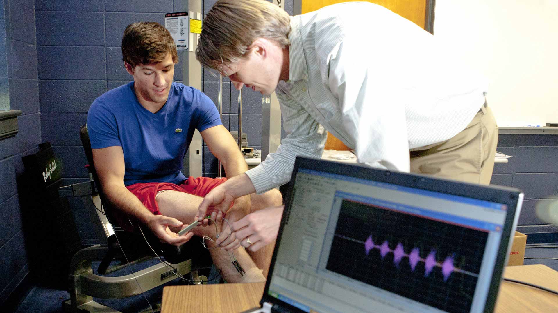 professor Jung working with male student