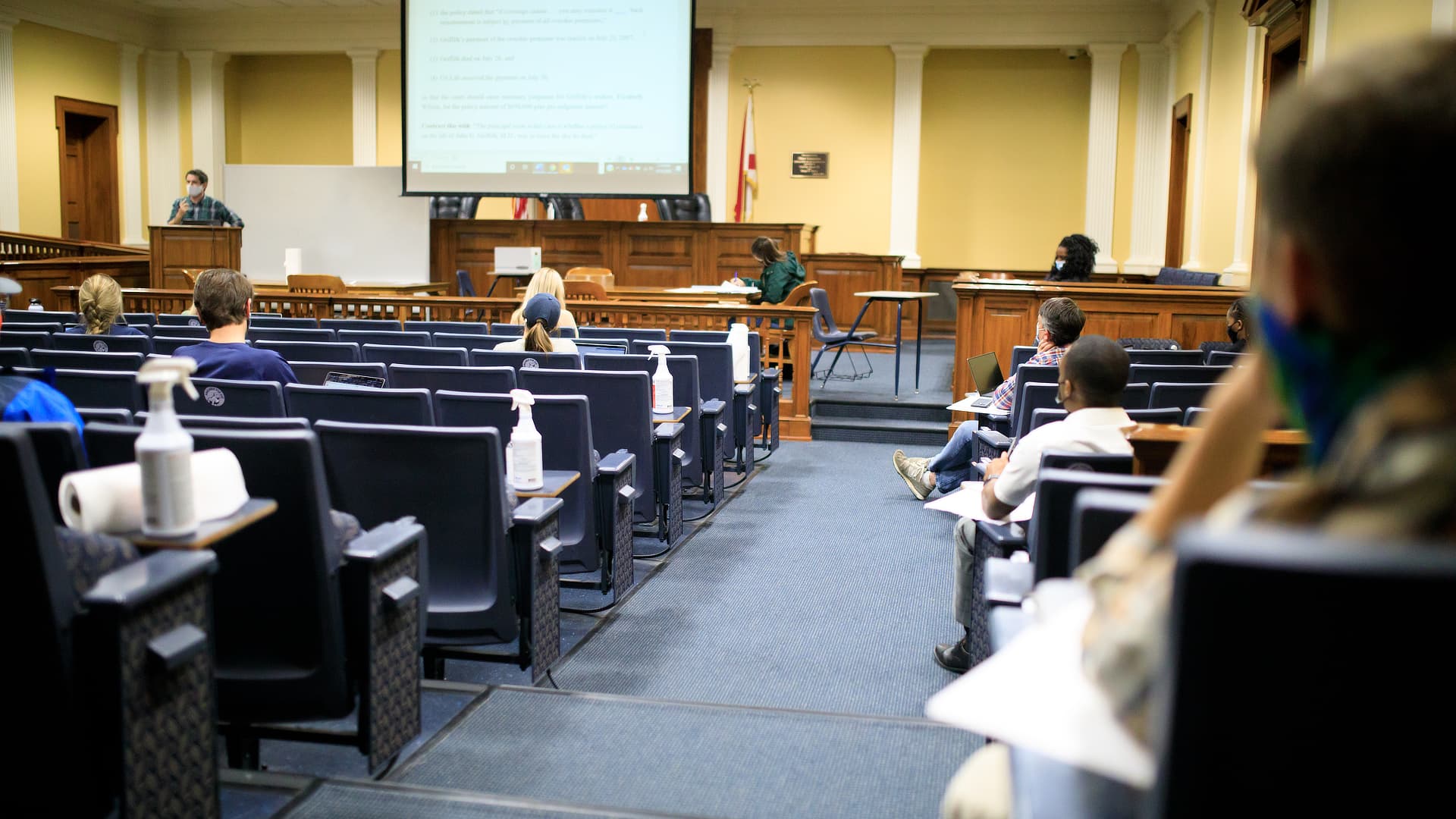 Masked Students in Moot Courtroom