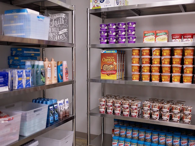 food pantry shelves