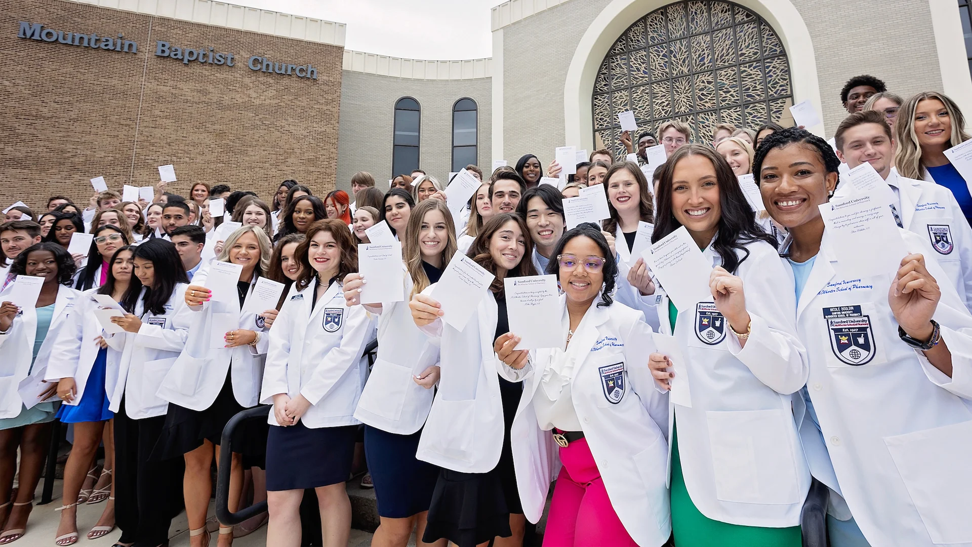 white coat ceremony showing notes