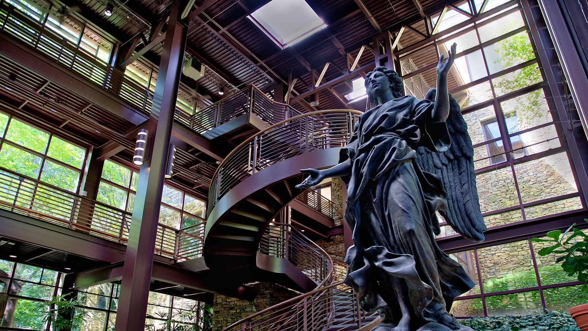 CHS angel in atrium upward view