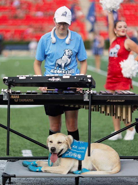 Mackenzie and Goose in the stadium