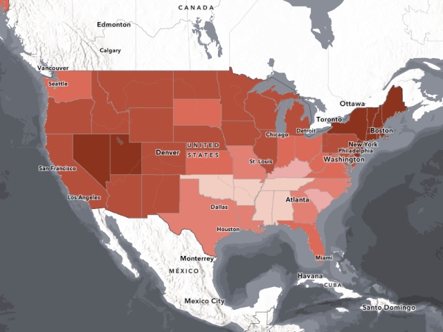 Least Churched States Map