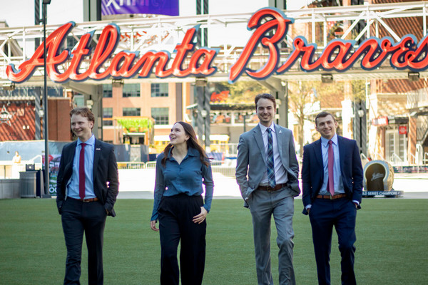 Business students at Truist Park