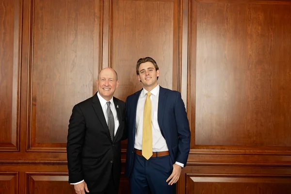 Landon Kight with President Beck Taylor