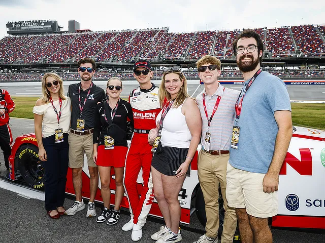 students at a race track